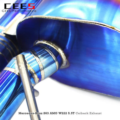 CEES Performance Exhaust Catback for Mercedes Benz S65/S65C COUPE 4.0T/6.0T 2014-2023 Titanium Valve Muffler Exhaust System