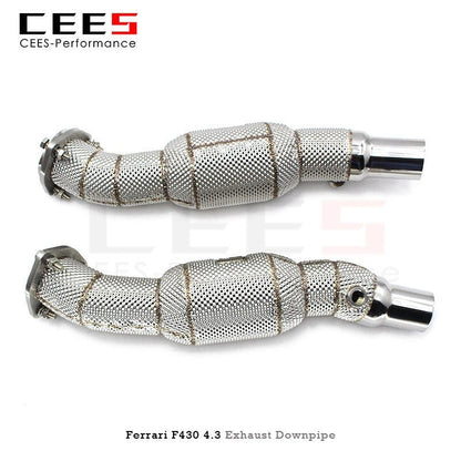 CEES Exhaust Downpipe for Ferrari F430 4.3 2005-2009 High Flow Catted Downpipe Catalytic Converters Exhaust Pipe with Catalyst