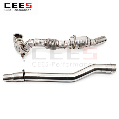 CEES Exhaust System For Volkswagen VW golf 7 7.5 R Headers With Catalyst Test Pipe Converter High Flow Catted Exhaust Downpipe