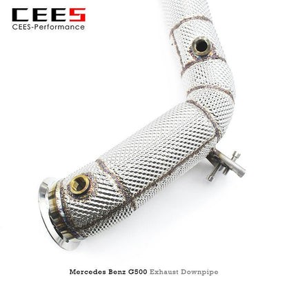 CEES Exhaust Downpipe For Benz G500 G550 G63 W464 4.0T 2018-2023 Stainless Steel Downpipe without catalyst Exhaust Pipe