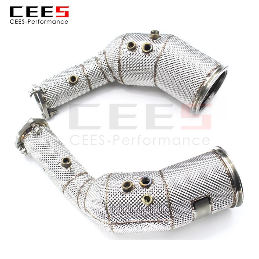 CEES Exhaust System For Audi RS6 C8 Headers With/Without Catalyst Test Pipe Converter High Flow Catted Exhaust Downpipe