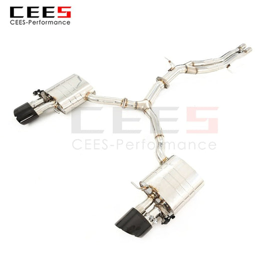 CEES Exhaust System For  AUDi RS5 Mid Pipe Stainless Steel Valve Muffler Catback Escape Tubo Escape Coche Terminale Scarico Auto