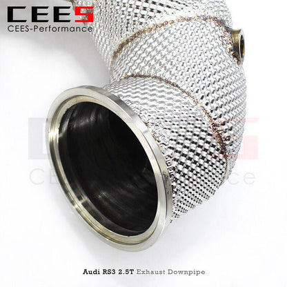 CEES Exhaust System For Audi RS3 2.5T Upgrade High Flow Catted Downpipe Refit Sport Catalytic Converters Cat Pipe Headers