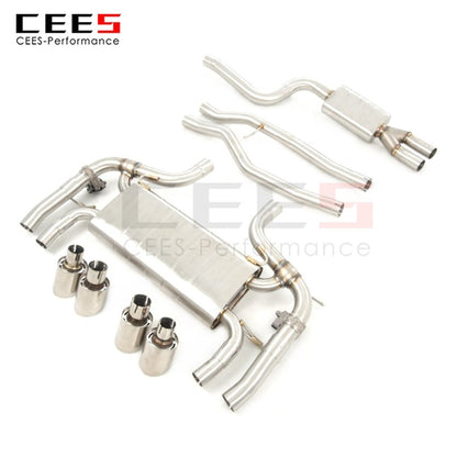 CEES Exhaust System For Jaguar F-TYPE 2.0T Stainless Steel Valve Muffler Catback Escape Tubo Escape Coche Terminale Scarico Auto