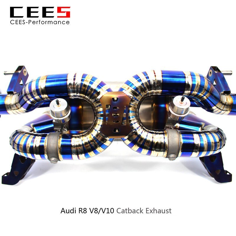 CEES Catback for AUDI R8 V8/V10 2010-2015 Tuning Racing Performance Titanium Valve Mufflers Car Exhaust Assembly System Pipe