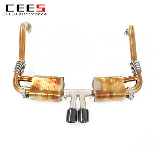 CEES Catback Exhaust for PORSCHE 718 Boxste 2.5 GTS 2017- Titanium Alloy Performance Valve Muffler Exhaust System