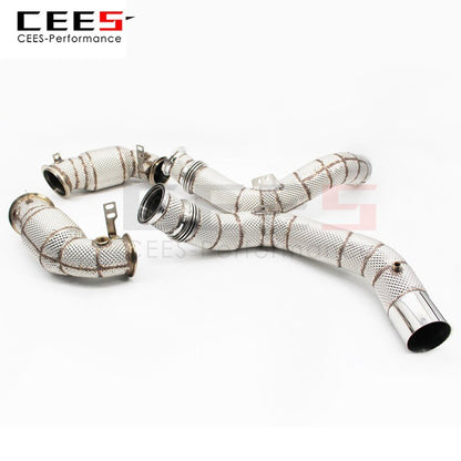 CEES Exhaust System For BMW X5 X6 X7 Headers With/Without Catalyst Test Pipe Converter High Flow Catted Exhaust Downpipe