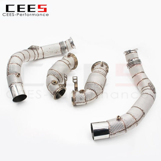 CEES Downpipe for BMW M5/M6 4.4TT V8 2019-2023 Performance Tuning Without Catalyst Exhaust Downpipe Exhaust Pipe