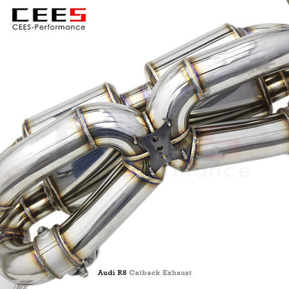 CEES Catback Exhaust for Audi R8 4.2/5.2 2010-2023 Stainless Steel 304 Escape Exhaust Pipe Tuning Performance Exhaust Mufflers