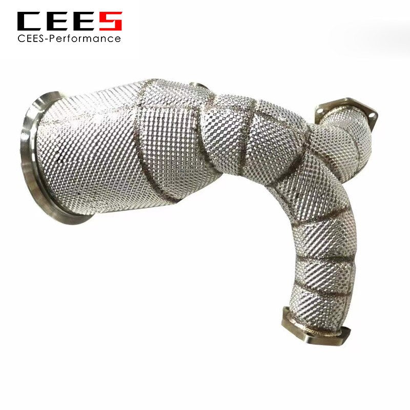 CEES Downpipe For AUDI A8 C8 3.0T 2018-2022 High flow catted downpipe Exhaust Downpipe Exhaust Pipe Performance escapamento