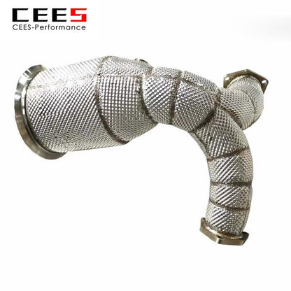 CEES Downpipe For AUDI A8 C8 3.0T 2018-2022 High flow catted downpipe Exhaust Downpipe Exhaust Pipe Performance escapamento