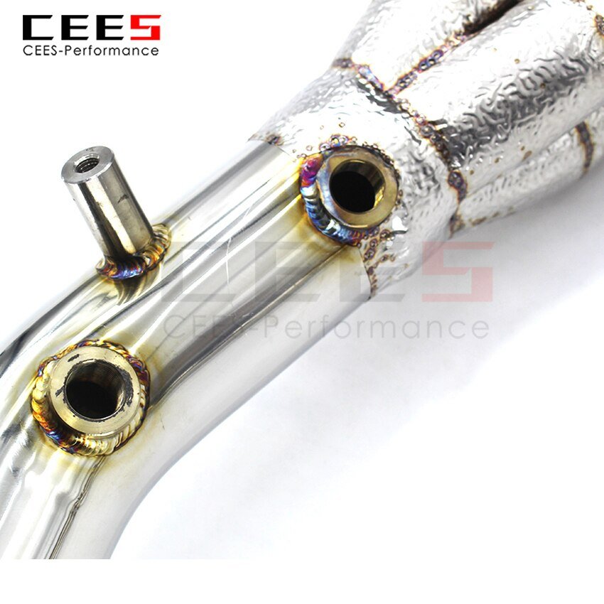 CEES Exhaust System For Mercedes-Benz C63 AMG Headers Stainless Steel Test Pipe No cat Downpipe