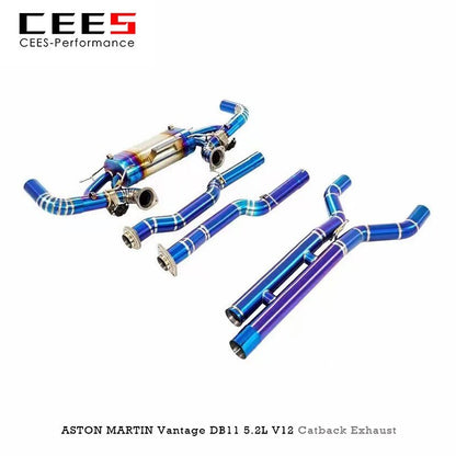 CEES Catback Exhaust For Aston Martin DB11 Vantage V12 5.2L 2017-2019 Titanium alloy Exhaust valve control Exhaust System