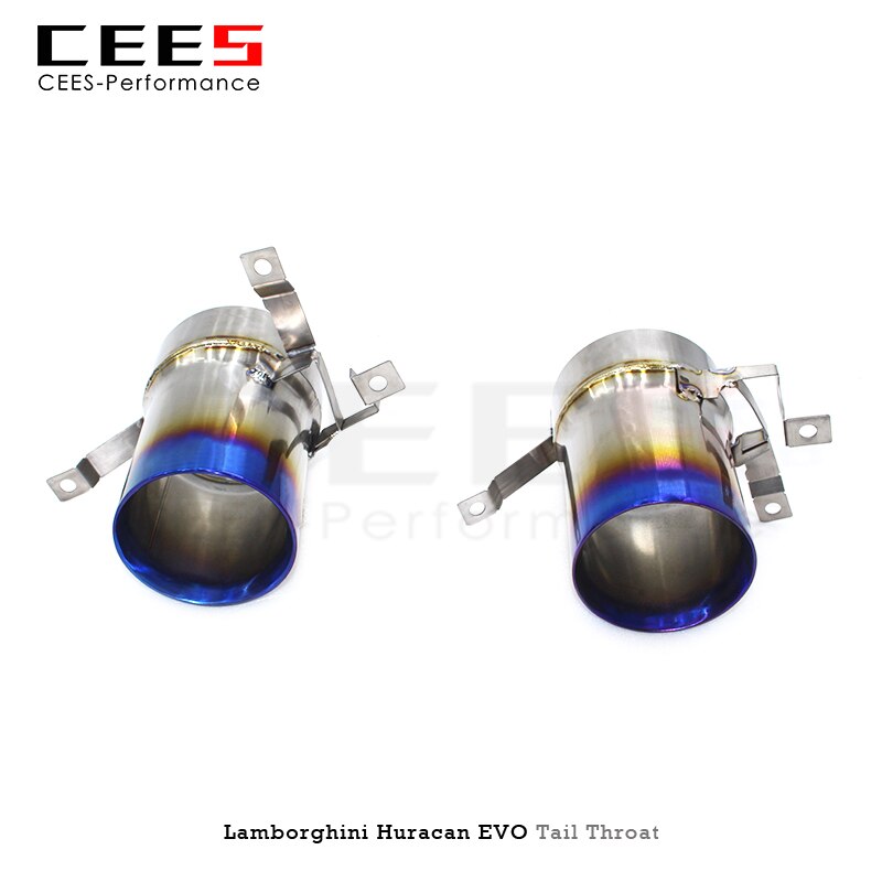 CEES Tail mouth Tail Throat For Lamborghini Huracan EVO 2014- Titanium Electroplated Black Exhaust Tips Exhaust Pipe