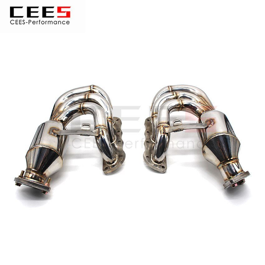 CEES Exhaust System For Porsche 981 Boxster Cayman Headers Stainless Steel Test Pipe No cat Downpipe Stainless Steel Car Parts