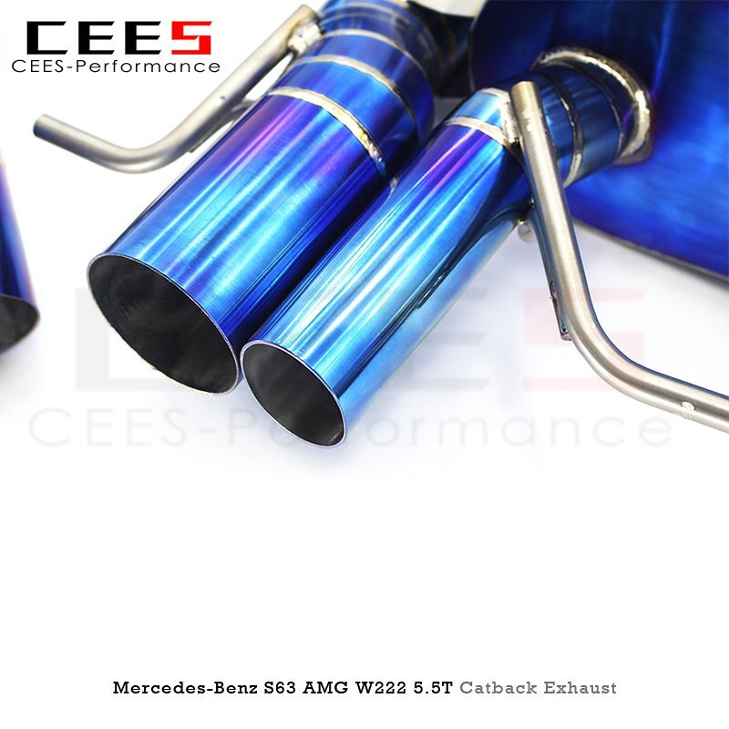 CEES Performance Exhaust Catback for Mercedes Benz S65/S65C COUPE 4.0T/6.0T 2014-2023 Titanium Valve Muffler Exhaust System