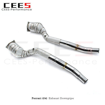 CEES Downpipe For Ferrari GTC4 Lusso/Lusso T 6.3 2016- Racing Car Stainless Steel Exhaust Catless downpipe without catalyst