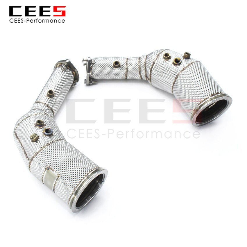 CEES Exhaust System For Audi RS6 C8 Headers With/Without Catalyst Test Pipe Converter High Flow Catted Exhaust Downpipe