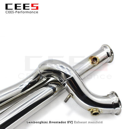 CEES Exhaust Downpipe for Lamborghini Aventador SVJ 2011-2019 Without Catalyst Catless Downpipe Stainless Steel Exhaust Pipe