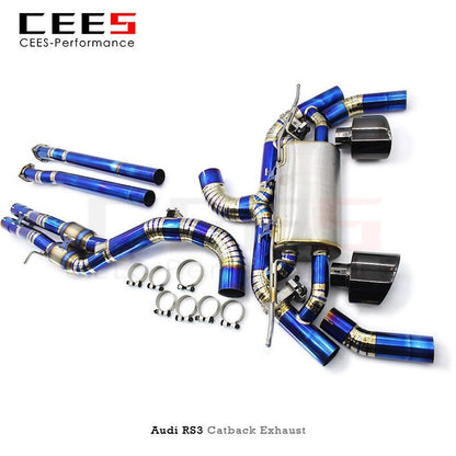 CEES Catback Exhaust for Audi RS3 2.5T 2017-2023 Tuning Performance Titanium Escape Exhaust Valve Control Exhaust System