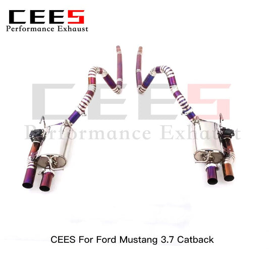 CEES For Ford Mustang 3.7 Tuning Performance Titanium Valve Catback Exhaust System VS Stainless Steel Valve Mufflers