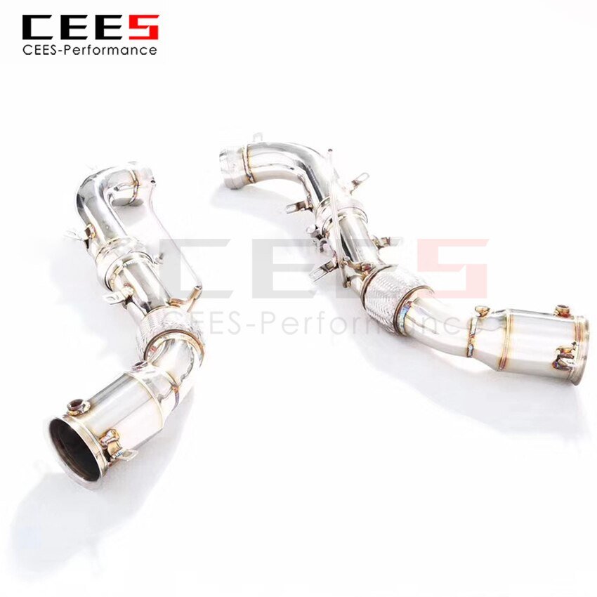 CEES Exhaust System For Mclaren 540C 570C 570S 3.8T Headers With Catalyst Test Pipe Converter High Flow Catted Downpipe Car Part