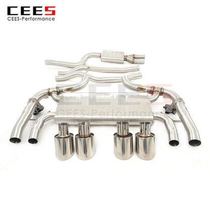 CEES Exhaust System For Jaguar F-TYPE 2.0T Stainless Steel Valve Muffler Catback Escape Tubo Escape Coche Terminale Scarico Auto