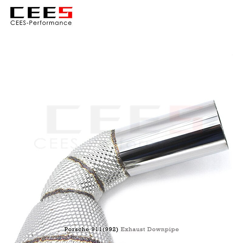 CEES Performance Exhaust Downpipe for PORSCHE 911 (992) 2020- Without Catalyst Catless Downpipe Exhaust Pipe Catalytic Converter