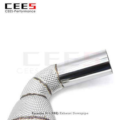 CEES Performance Exhaust Downpipe for PORSCHE 911 (992) 2020- Without Catalyst Catless Downpipe Exhaust Pipe Catalytic Converter