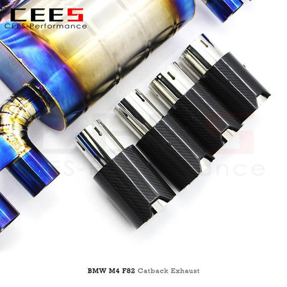 CEES Valve Catback Exhaust Pipes for BMW M3/M4 F80/F82/F8X S55 3.0T 2014-2018 Tuning Front Mid-tail Titanium Exhaust System