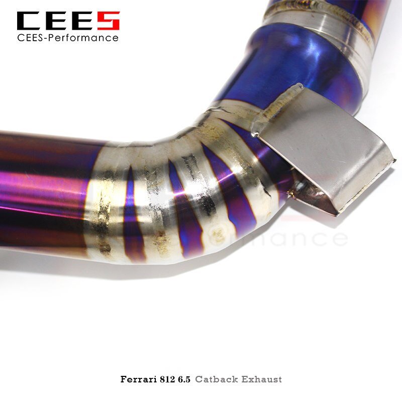 CEES Catback Exhaust X pipe For Ferrari 812 6.5 2017-2020 Titanium Exhaust Pipe Muffler Exhaust System