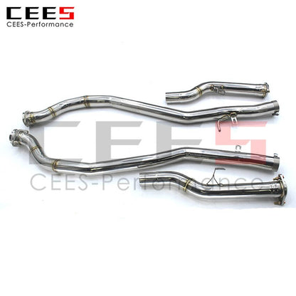 CEES Exhaust System For Ferrari 599 Mid Middle Pipe Stainless Steel Performance Valve Muffler Catback Escape Tubo Escape Coche