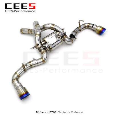 cees Exhaust System For Mclaren 570S 3.8 2015- Racing Car Catback Muffler Pipe 304Stainless Steel escape Car Catback Exhaust