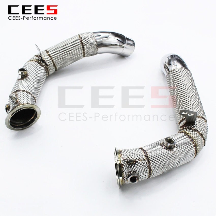 CEES Exhaust System For BMW M5 M6 F06 F10 F18  Header With Catalyst Test Pipe Converter High Flow Catted Exhaust Downpipe