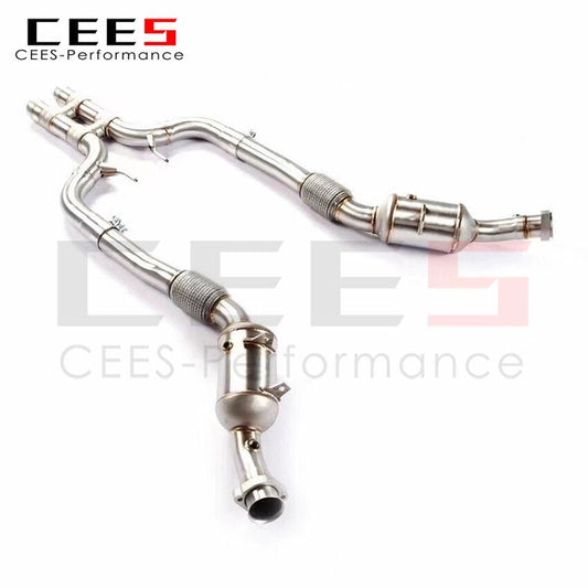 CEES Downpipe For Mercedes Benz S63C/S63 COUPE C217 5.5T 2014-2019 Car Tuning Exhaust Performance With Catalyst Downpipe