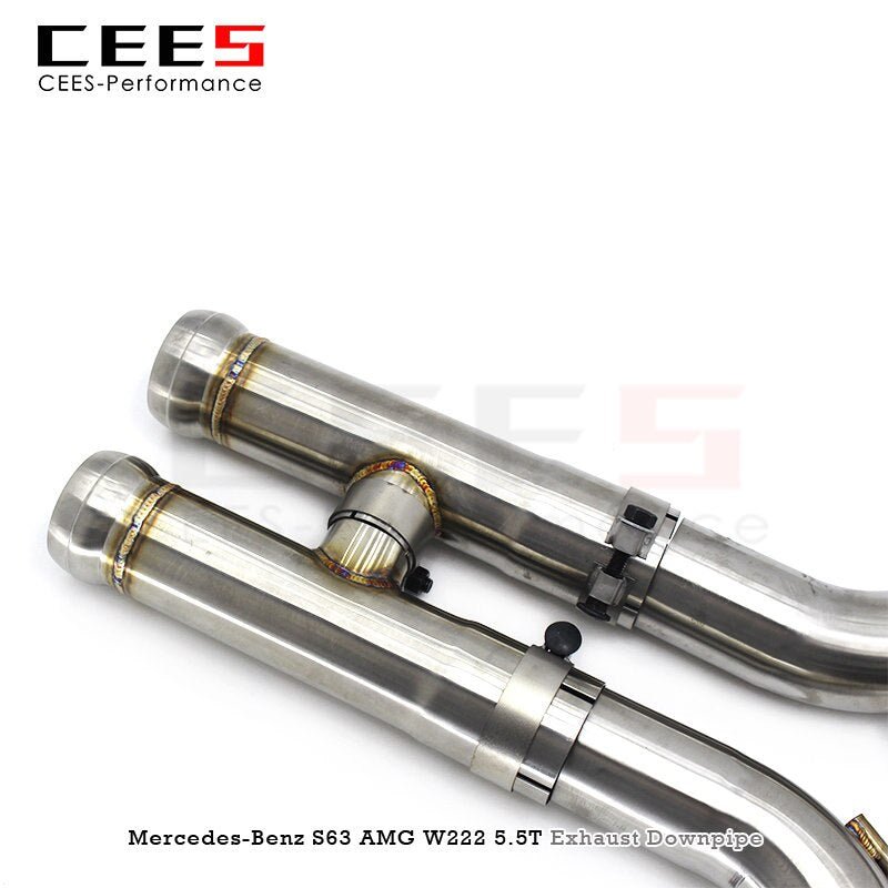 CEES Catless Downpipe for Mercedes-Benz S63 AMG W222 4.0T 5.5 2014-2022 Stainless Steel Exhaust Performance Without Catalyst nocat