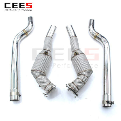 CEES Exhaust System For Maserati GT 4.2 Headers With Catalyst Test Pipe Converter High Flow Catted Downpipe Car Accessories