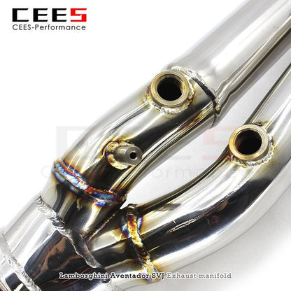 CEES Exhaust Downpipe for Lamborghini Aventador SVJ 2011-2019 Without Catalyst Catless Downpipe Stainless Steel Exhaust Pipe