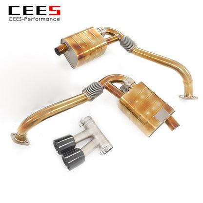 CEES Catback Exhaust for PORSCHE 718 Boxste 2.5 GTS 2017- Titanium Alloy Performance Valve Muffler Exhaust System