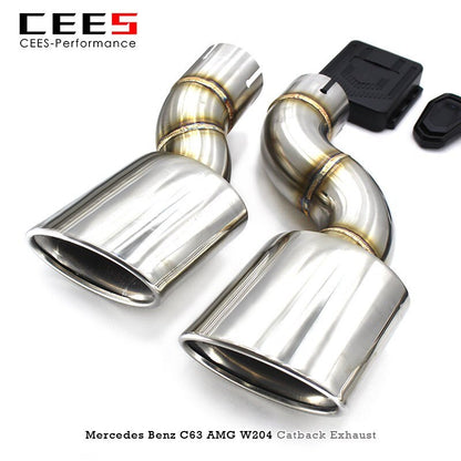 CEES Catback Exhaust For Mercedes-Benz C63 AMG W204 6.2 2012-2015 Exhaust Pipe Muffler 304 Stainless Steel Exhaust System