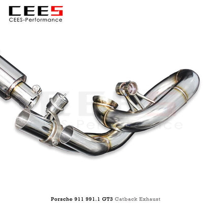 CEES Racing Exhaust System for Porsche 911 991.1 GT3 3.8T 2010-2019 Performance Tuning Valve Control SS304 Muffled Exhaust Pipes