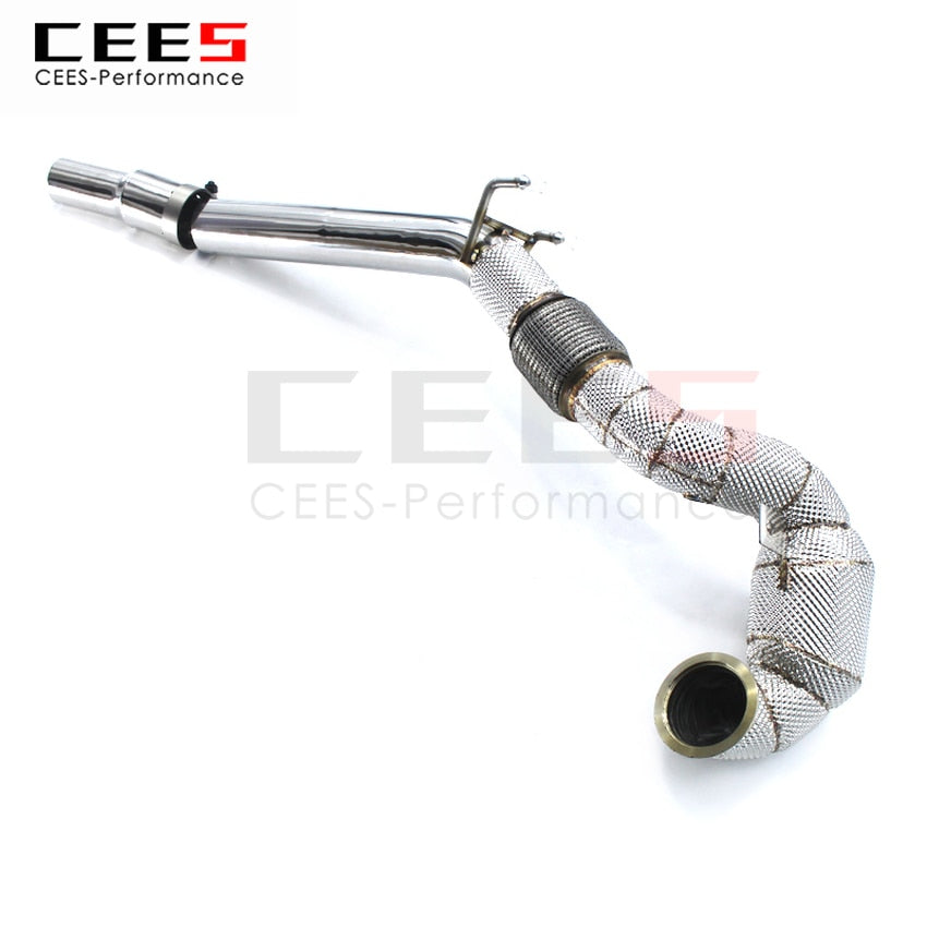 CEES Exhaust System For Volkswagen CC 2.0T Headers With Catalyst Test Pipe Converter High Flow Catted Exhaust Downpipe