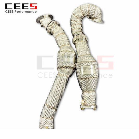 CEES Exhaust System For BMW 1M E82 3.0T N54 Headers With/Without Catalyst Test Pipe Converter High Flow Catted Exhaust Downpipe