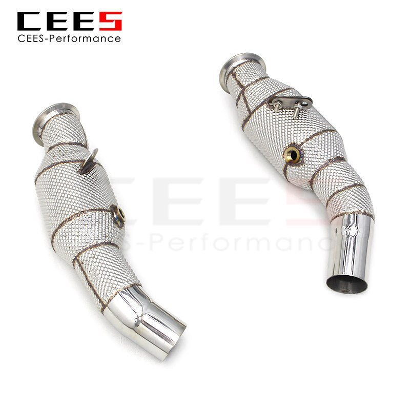 CEES Exhaust Downpipe for ALFA ROMEO Giulia Quadrifoglio 2016-2018 2.9L V6 Exhaust Pipe Stainless Steel Tuning Downpipe with Catalyst