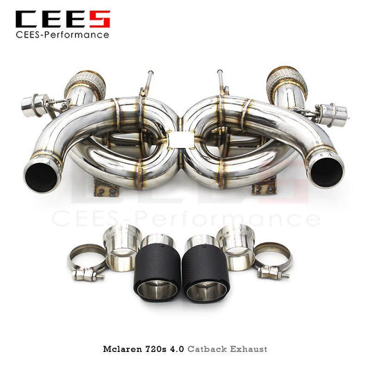 CEES Catback Exhaust for Mclaren 720s 4.0 2017-2019 High Performance Exhaust Downpipe Stainless Steel Tuning Valve Exhaust Pipe