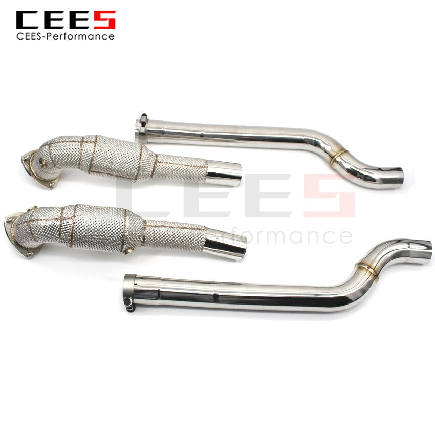 CEES For Maserati GT 4.2 Exhaust System Headers With Catalyst Test Pipe Converter High Flow Catted Downpipe