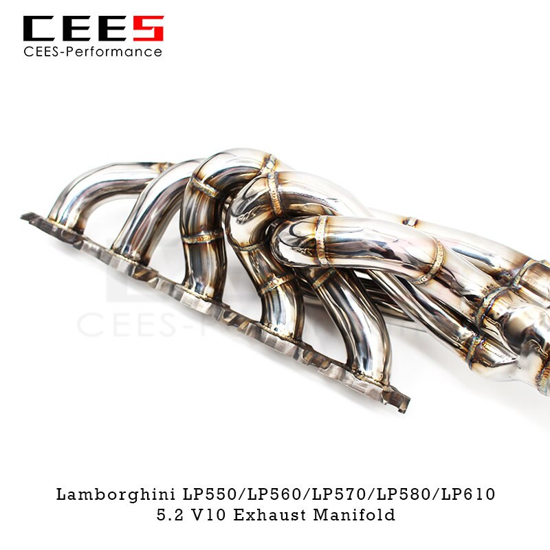 CEES Manifold for Lamborghini Gallardo LP550/LP560/LP570/LP580/LP610 V10 5.2L 2010-2014 Tuning SS304 Header Exhaust System