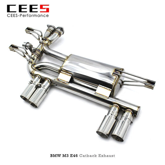 CEES Exhaust for BMW M3 E46 2004-2006 Stainless Steel Valve Muffler Catback Exhaust Exhaust System Refit Terminale Scarico Auto