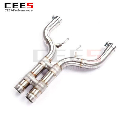 CEES Exhaust System For Mercedes Benz S63 CS63 COUPE Header WithCatalyst Test Pipe Converter High Flow Catted Exhaust Downpipe