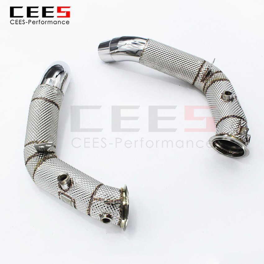 CEES Exhaust System For BMW M5 M6 F06 F10 F18  Header With Catalyst Test Pipe Converter High Flow Catted Exhaust Downpipe